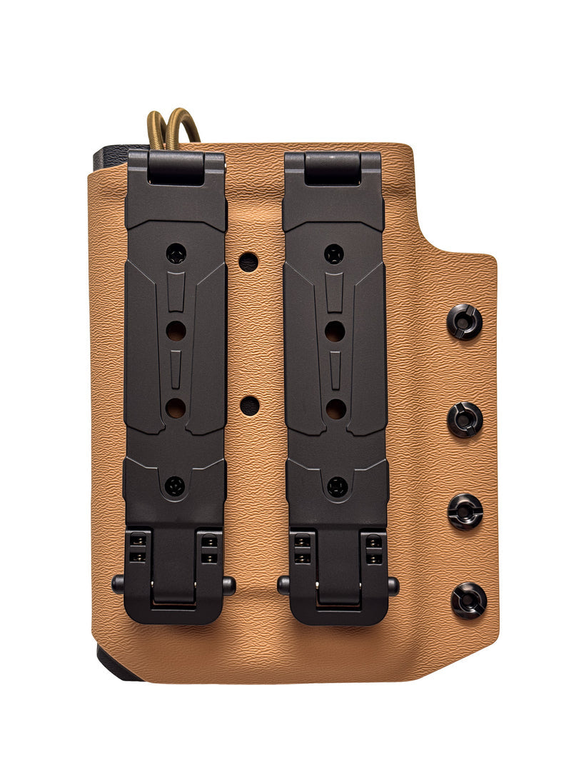 TG TACTICALGEEK Kydex EDC knife sheath with dual belt clip carry system for tactical and everyday carry.