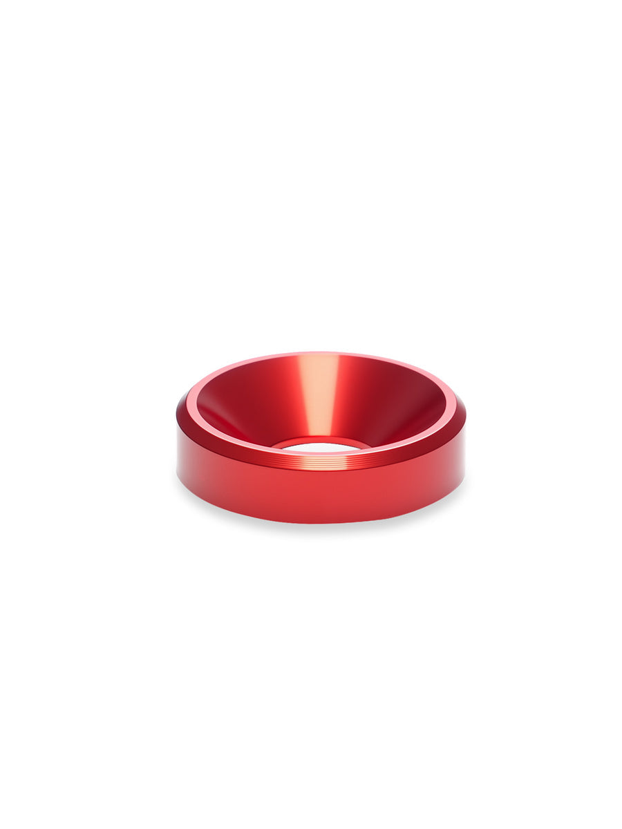 Anodized aluminum countersunk washer designed to fit M4 screws for clean and secure fastening.