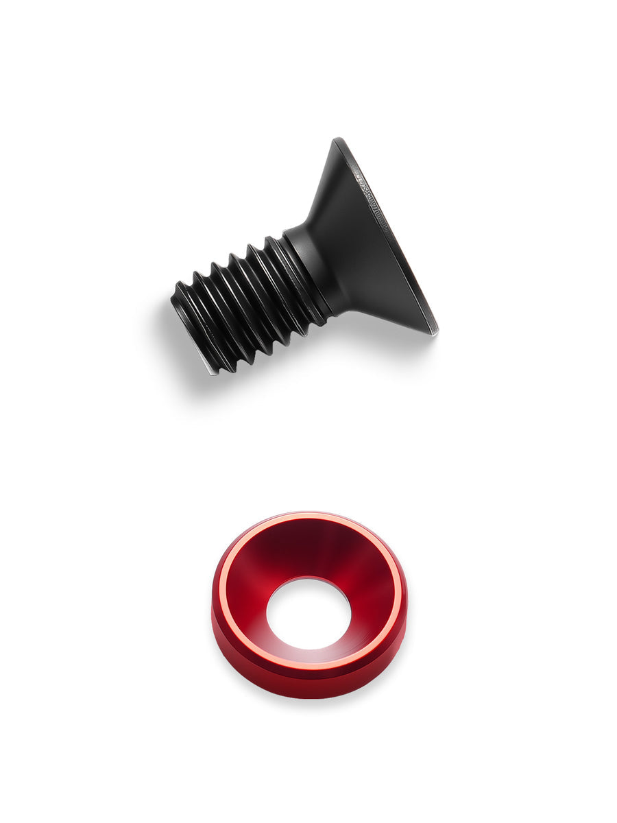 Complete M4 countersunk washer and screw assembly kit for custom sheath modification.