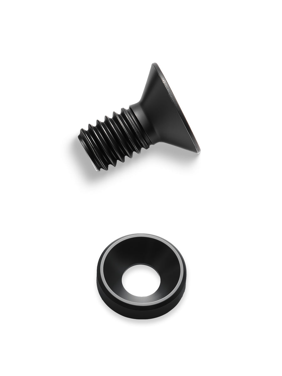 M4 screw and washer combo kit showing black screws with multiple anodized washer color options.
