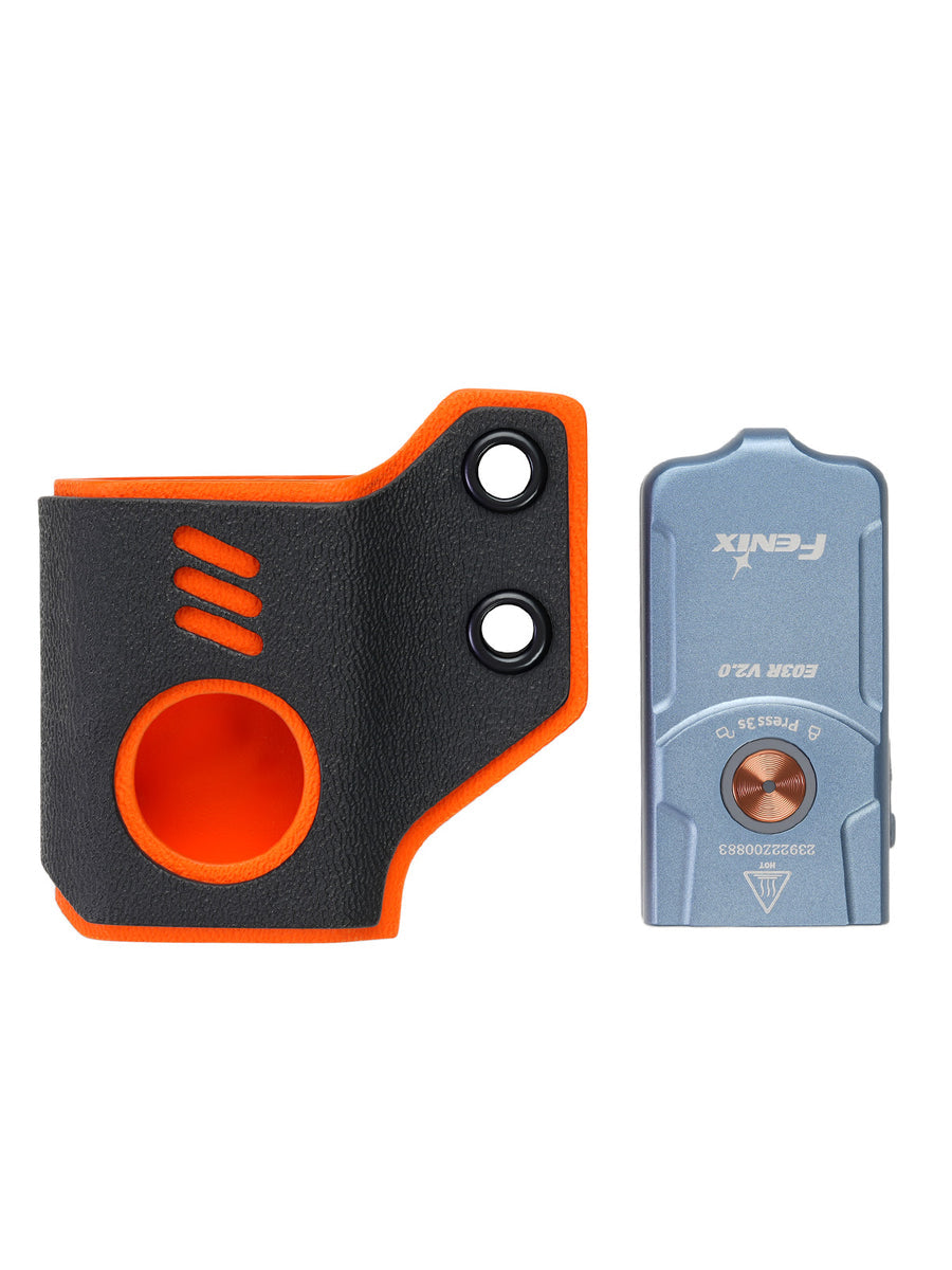 TACTICALGEEK Black and Orange Kydex Flashlight Sheath for Fenix E03R V2.0