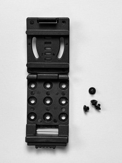 Open structure view of the TACTICALGEEK TG G7 EDC Knife Clip Holster showing adjustable mounting positions and clip mechanism.