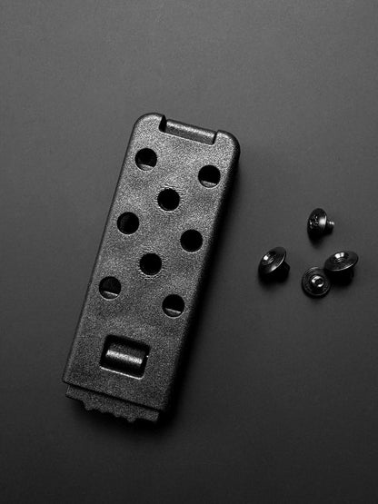 TACTICALGEEK TG G8 EDC Knife Clip Holster belt buckle design with durable construction and mounting screws.