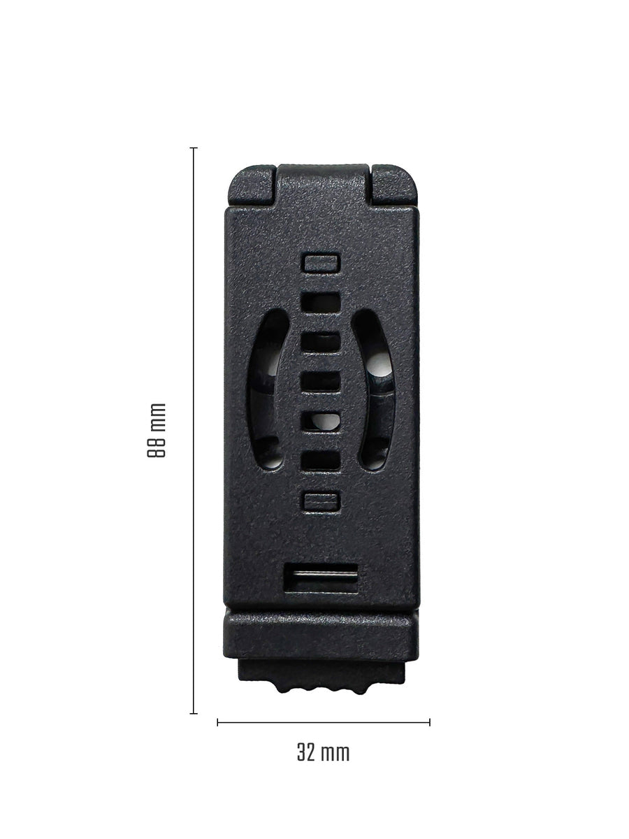 TACTICALGEEK TG G8 EDC Knife Clip Holster belt buckle size specification showing dimensions and compact carry design.