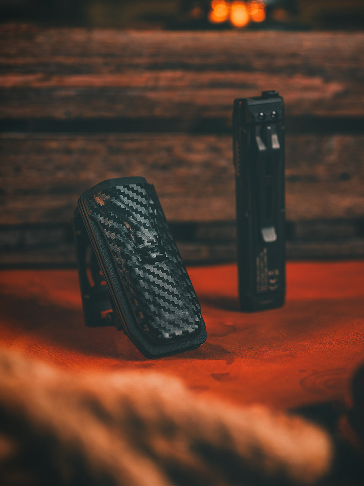 Durable KYDEX EDC holster with carbon fiber texture and reinforced construction