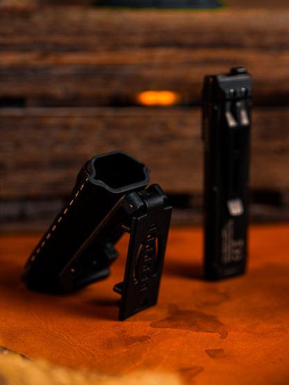Premium TACTICALGEEK TG TX5 KYDEX EDC flashlight sheath with carbon fiber texture for NITECORE EDC25 and EDC27
