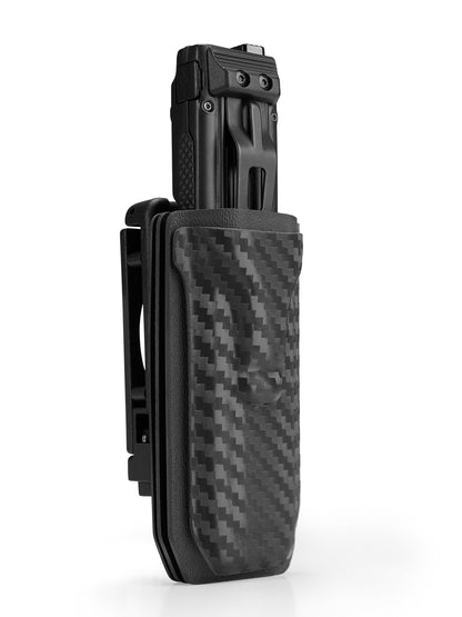 Premium KYDEX EDC flashlight accessory with carbon fiber style finish