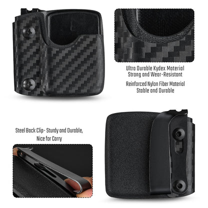 TACTICALGEEK Carbon Fiber Pattern Kydex Zippo Lighter Sheath with Steel Belt Clip