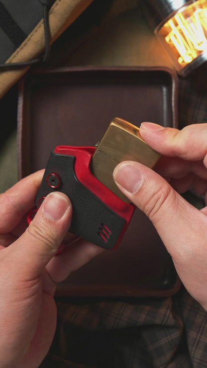 Zippo Black-Red Sheath|Fits standard smooth-surface Zippo lighters.