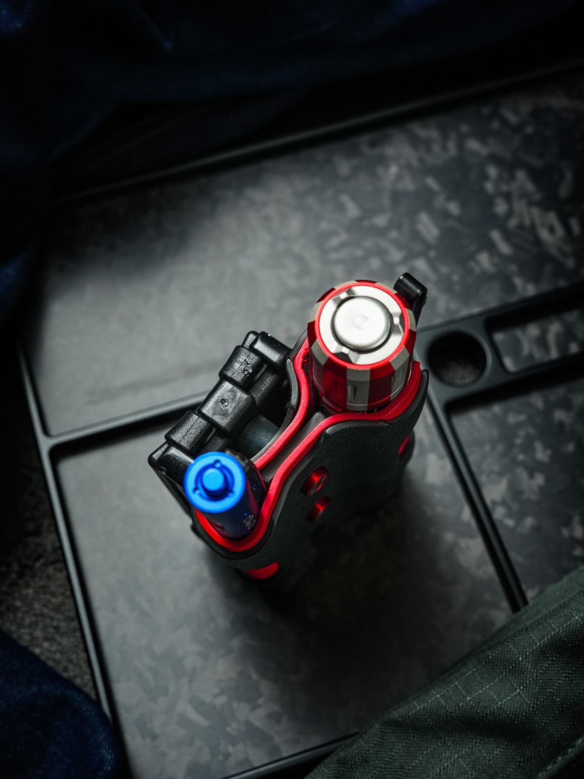 TACTICALGEEK Black and Red Kydex EDC Organizer – Dual Slot Carry Design