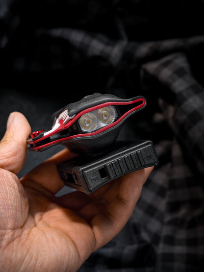 TACTICALGEEK Black and Red Kydex EDC Sheath – Top View and Retention Design