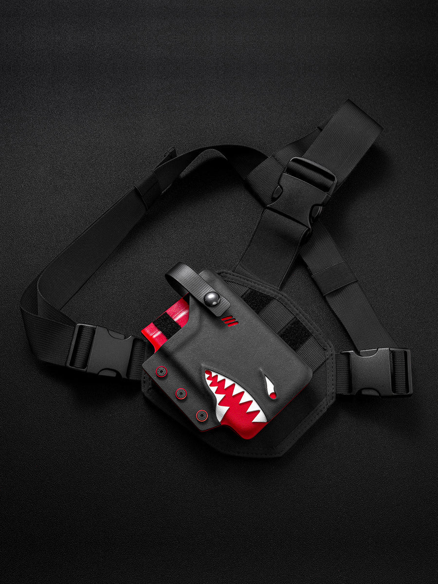TACTICALGEEK Shark Chest-Front Phone Sheath for iPhone 17 Pro & 17 Pro Max with Chest Harness