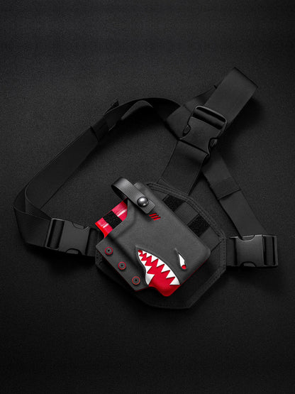 TACTICALGEEK Shark Chest-Front Phone Sheath for iPhone 17 Pro & 17 Pro Max with Chest Harness