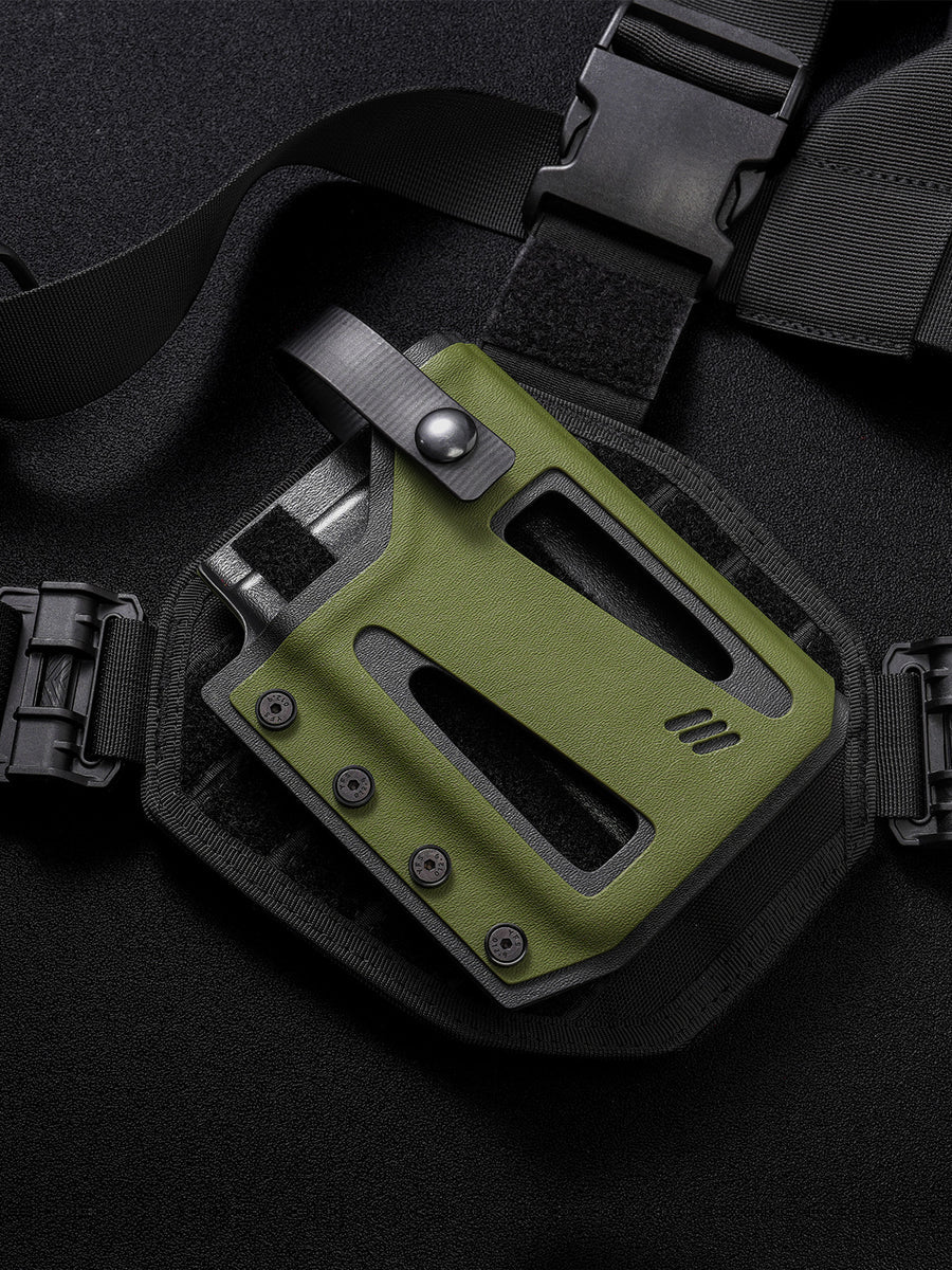TACTICALGEEK Olive Green Skeleton Phone Sheath for iPhone 17 Pro & 17 Pro Max – Front Detail