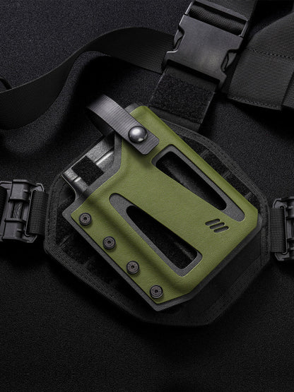 TACTICALGEEK Olive Green Skeleton Phone Sheath for iPhone 17 Pro & 17 Pro Max – Front Detail