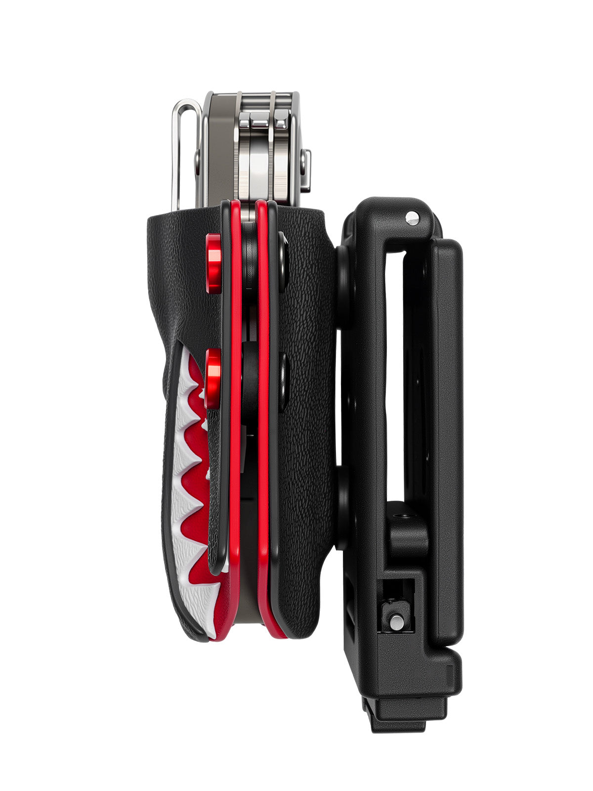 TACTICALGEEK Shark Kydex Multi-Tool Sheath – Side Profile with Quick-Release Mount