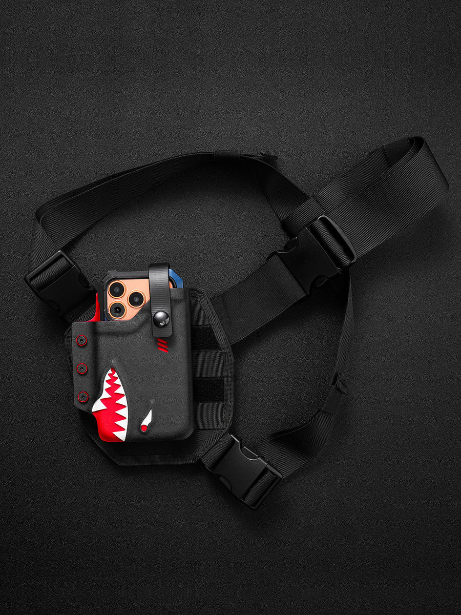 TACTICALGEEK Shark Phone Sheath for iPhone 17 Pro & 17 Pro Max with Tactical Chest Harness