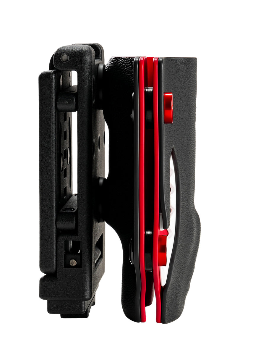 TACTICALGEEK TX8 Kydex Flashlight Sheath for Nitecore EDC25 – Side View with Belt Clip