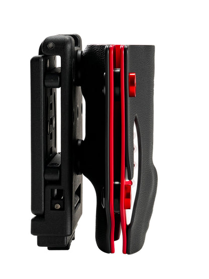 TACTICALGEEK TX8 Kydex Flashlight Sheath for Nitecore EDC25 – Side View with Belt Clip